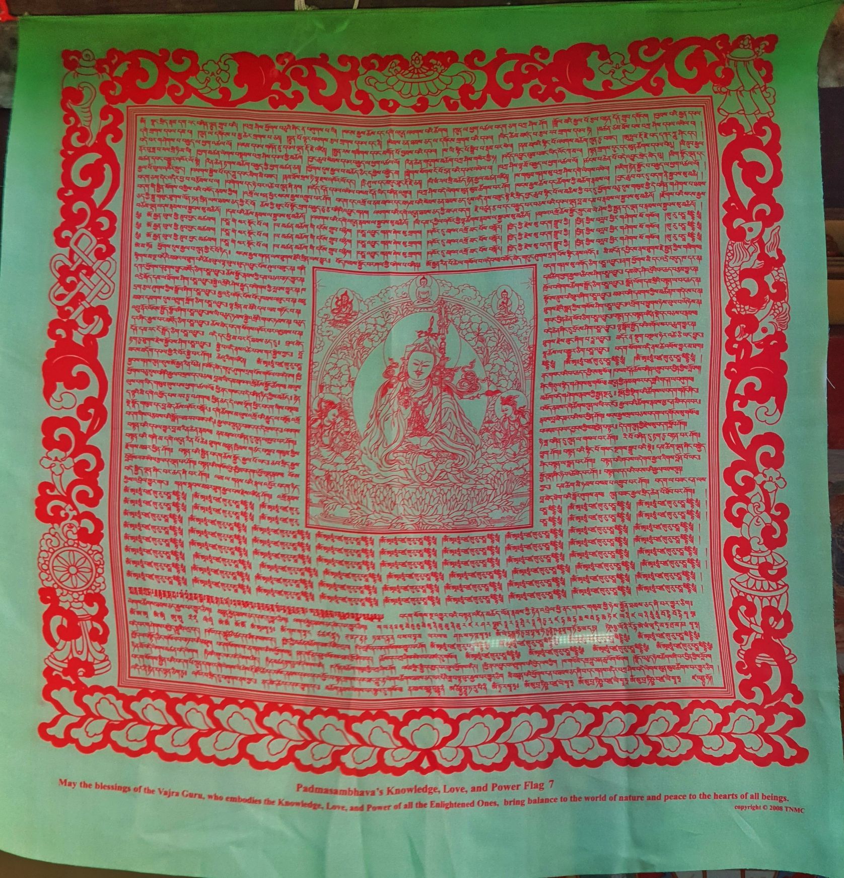 Bandeira da Paz - Conhecimento, Amor e Poder de Padmasambhava Verde